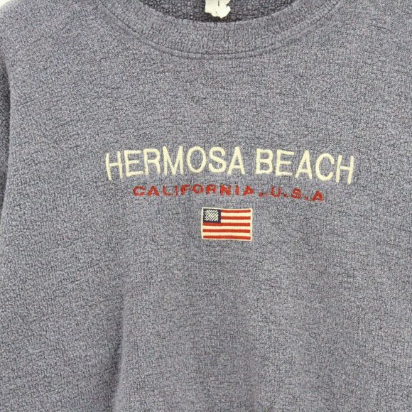 Vintage Lagaci Sport Sweatshirt Crewneck Men's Gray Pullover Hermosa Beach 2XL - Picture 4 of 9
